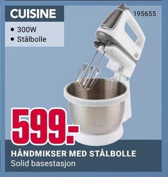 Europris Håndmikser med stålbolle tilbud