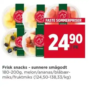 Meny Frisk snacks - sunnere smågodt 180-200g, melon/ananas/blåbær-miks/fruktmiks tilbud