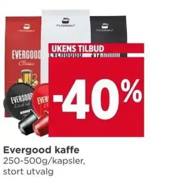 Meny Evergood kaffe 250-500g/kapsler, stort utvalg tilbud