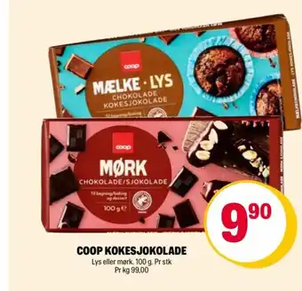 Coop Extra COOP KOKESJOKOLADE Lys eller mørk. 100 g. tilbud