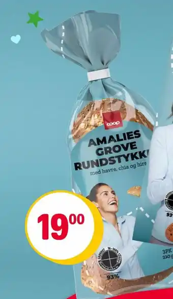 Coop Extra NYHET! AMALIES GROVE RUNDSTYKKER 210 g tilbud