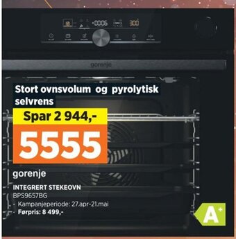 POWER gorenje INTEGRERT STEKEOVN BPS9657BG tilbud