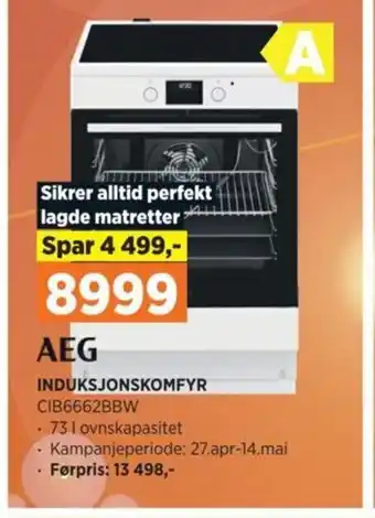 POWER AEG INDUKSJONSKOMFYR CIB6662BBW tilbud