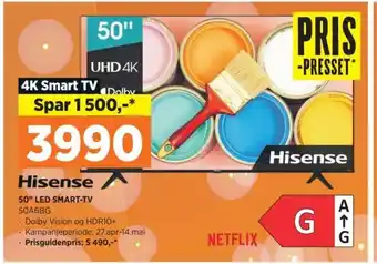 POWER Hisense 50" LED SMART-TV 50A6BG tilbud
