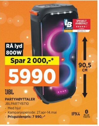 POWER JBL PARTYHØYTTALER JBLPARTYB710 tilbud