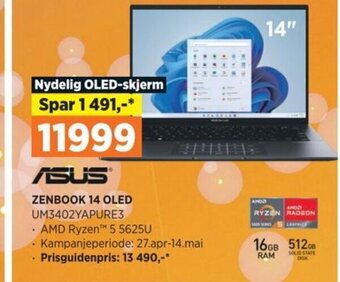 ASUS ZENBOOK 14 OLED UM3402YAPURE3