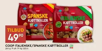 Coop Mega Coop italienske/spanske kjøttboller tilbud