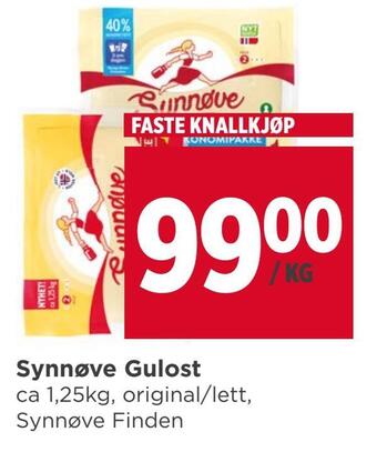 Meny Synnøve gulost tilbud