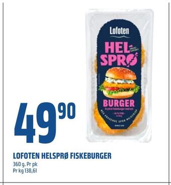 Coop Obs Lofoten helsprø fiskeburger tilbud