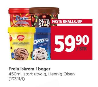 Meny Freia iskrem i beger tilbud