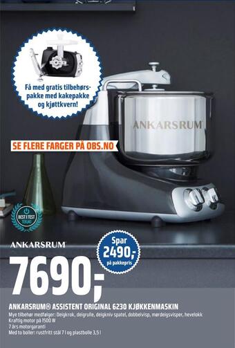 Coop Obs Ankarsrum® assistent original 6230 kjøkkenmaskin tilbud