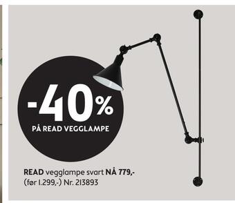 Bohus Read vegglampe tilbud