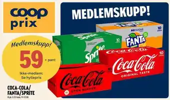 Coop Prix Coca-cola/ fanta/sprite tilbud