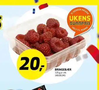 Bunnpris Bringebær tilbud