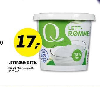 Bunnpris Lettrømme 17% tilbud