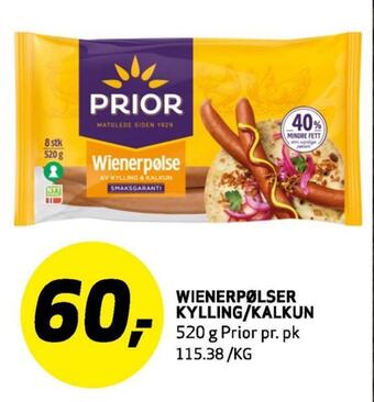 Bunnpris Wienerpølser kylling/kalkun tilbud