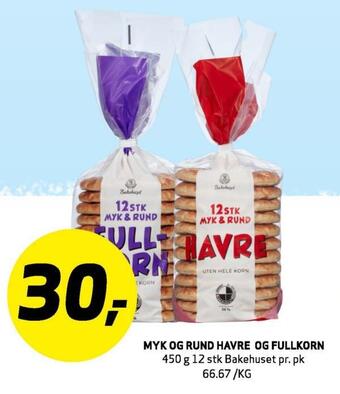 Bunnpris Myk og rund havre og fullkorn tilbud