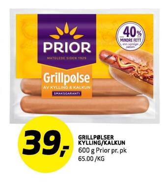 Bunnpris Grillpølser kylling/kalkun tilbud