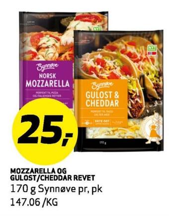 Bunnpris Mozzarella og gulost /cheddar revet tilbud