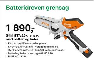 Felleskjøpet Stihl gta 26 grensag med batteri og lader tilbud