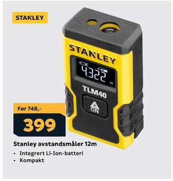 Megaflis Stanley avstandsmåler 12m tilbud