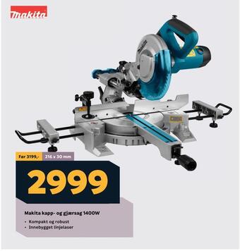Megaflis Makita kapp- og gjærsag 1400w tilbud