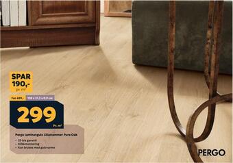 Megaflis Pergo laminatgulv lillehammer pure oak tilbud