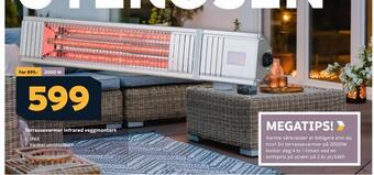 Megaflis Terrassevarmer infrarød veggmontert tilbud