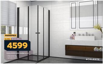 Megaflis Celeste mh200 leddet dusjhjørne sort tilbud