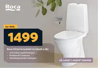 Megaflis Roca victoria toalett m/skjult s-lås tilbud
