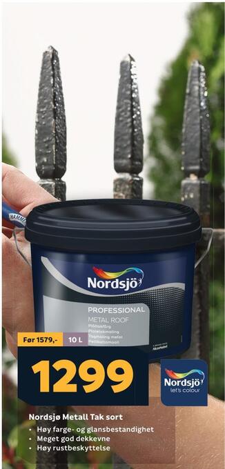 Megaflis Nordsjø metall tak sort tilbud