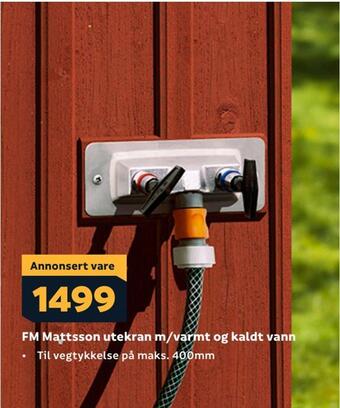 Megaflis Fm mattsson utekran m/varmt og kaldt vann tilbud