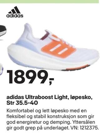 XXL Sport Adidas ultraboost light, løpesko, str 35,5-40 tilbud