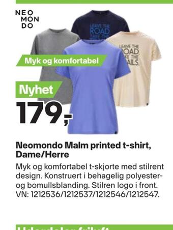 XXL Sport Neomondo malm printed t-shirt, dame/herre tilbud