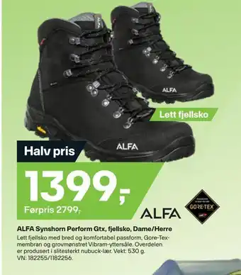 XXL Sport Alfa synshorn perform gtx, fjellsko, dame/herre tilbud