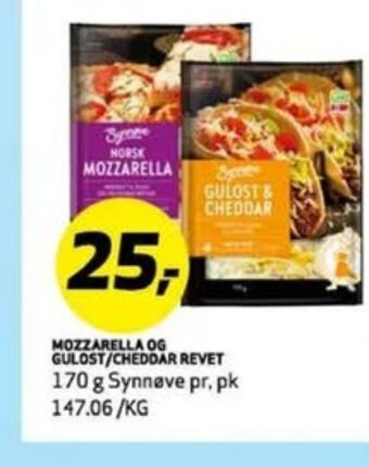 Bunnpris Synnøve finden revet ost tilbud