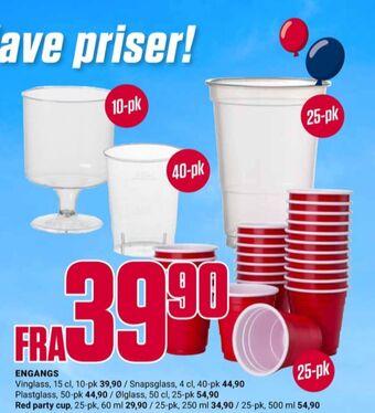 Europris Ukjent engangsglass tilbud