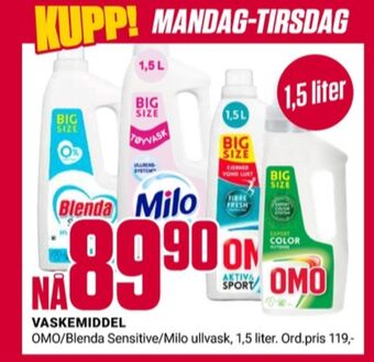 Europris Omo vaskemiddel-flytende tilbud