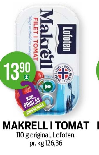 Kiwi Lofoten makrell tilbud