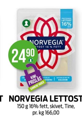 Kiwi Norvegia skiveost tilbud