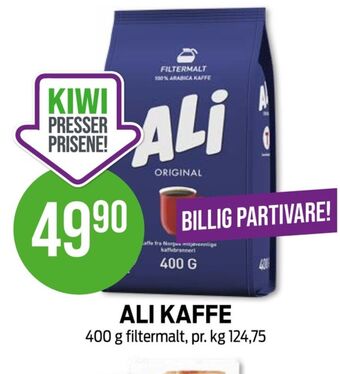 Kiwi Ali kaffe formalet tilbud