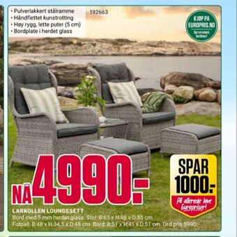 Europris Ukjent loungesett tilbud