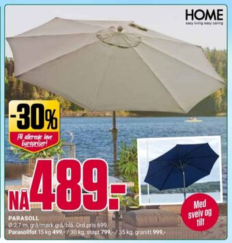 Europris Home parasoll tilbud