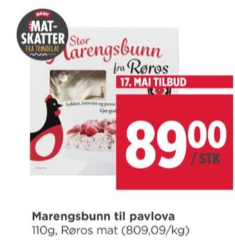 Meny Røros kakebunn tilbud