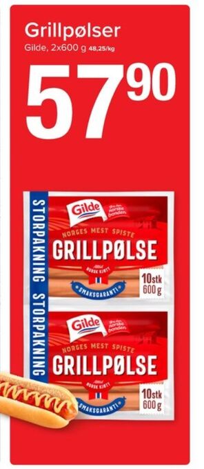 Eurospar Gilde grillpølser tilbud