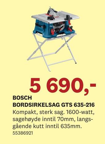 Bygger'n Bosch bordsirkelsag gts 635-216 tilbud