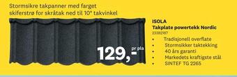 Bygger'n Isola takplate powertekk nordic tilbud