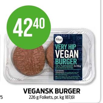 Kiwi Vegansk burger tilbud