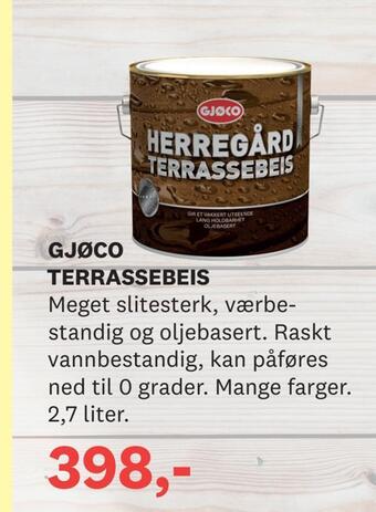 Bygger'n Gjøco terrassebeis tilbud