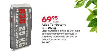 Byggmax Adda tørrbetong b30 25 kg tilbud